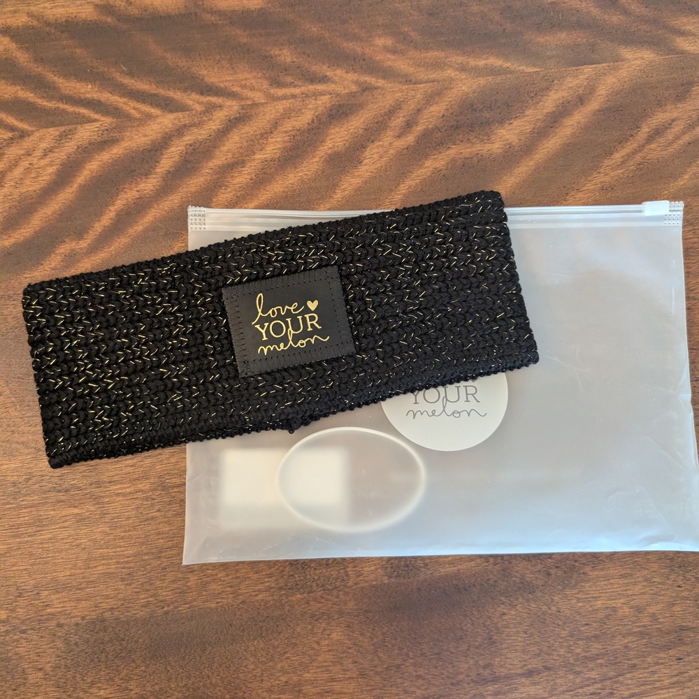 Love Your Melon Black and Gold Knit Headband